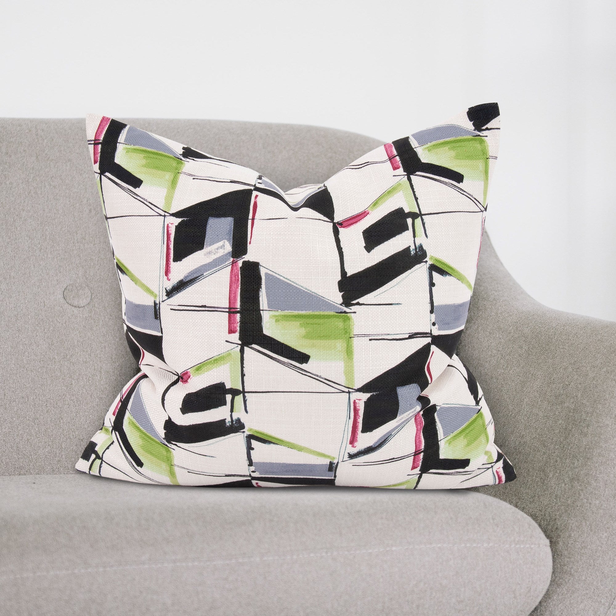 Abstract Fuchsia Down Pillow- 20" x 20"