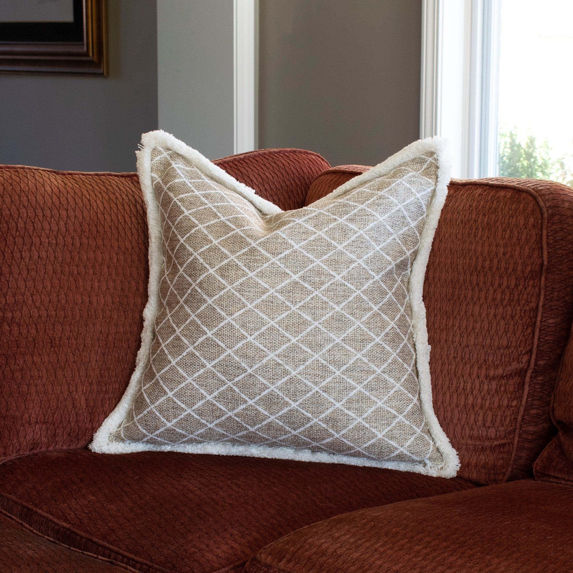 Grille Natural Down Pillow- 20" x 20"