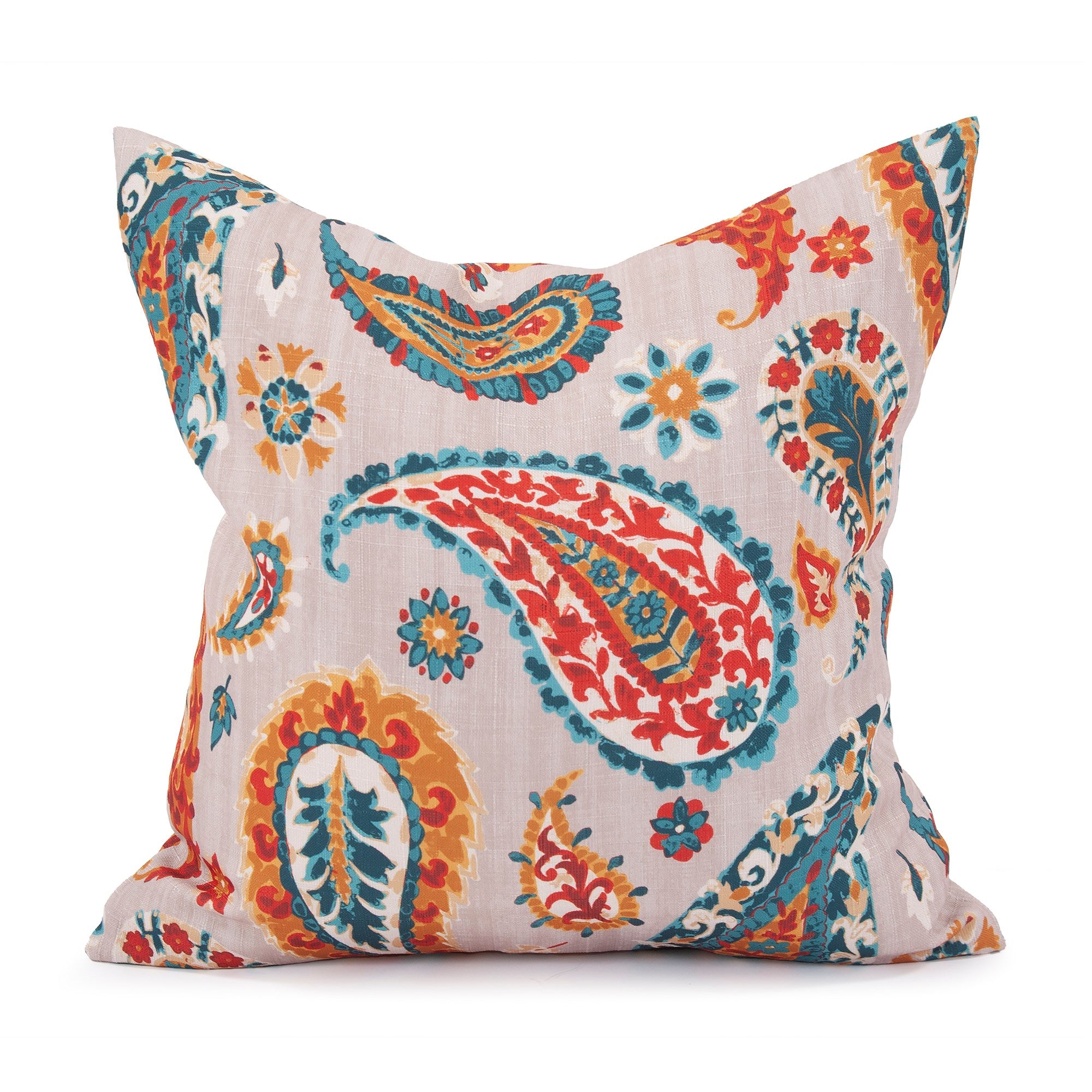 Boteh Turquoise Down Pillow- 20" x 20"