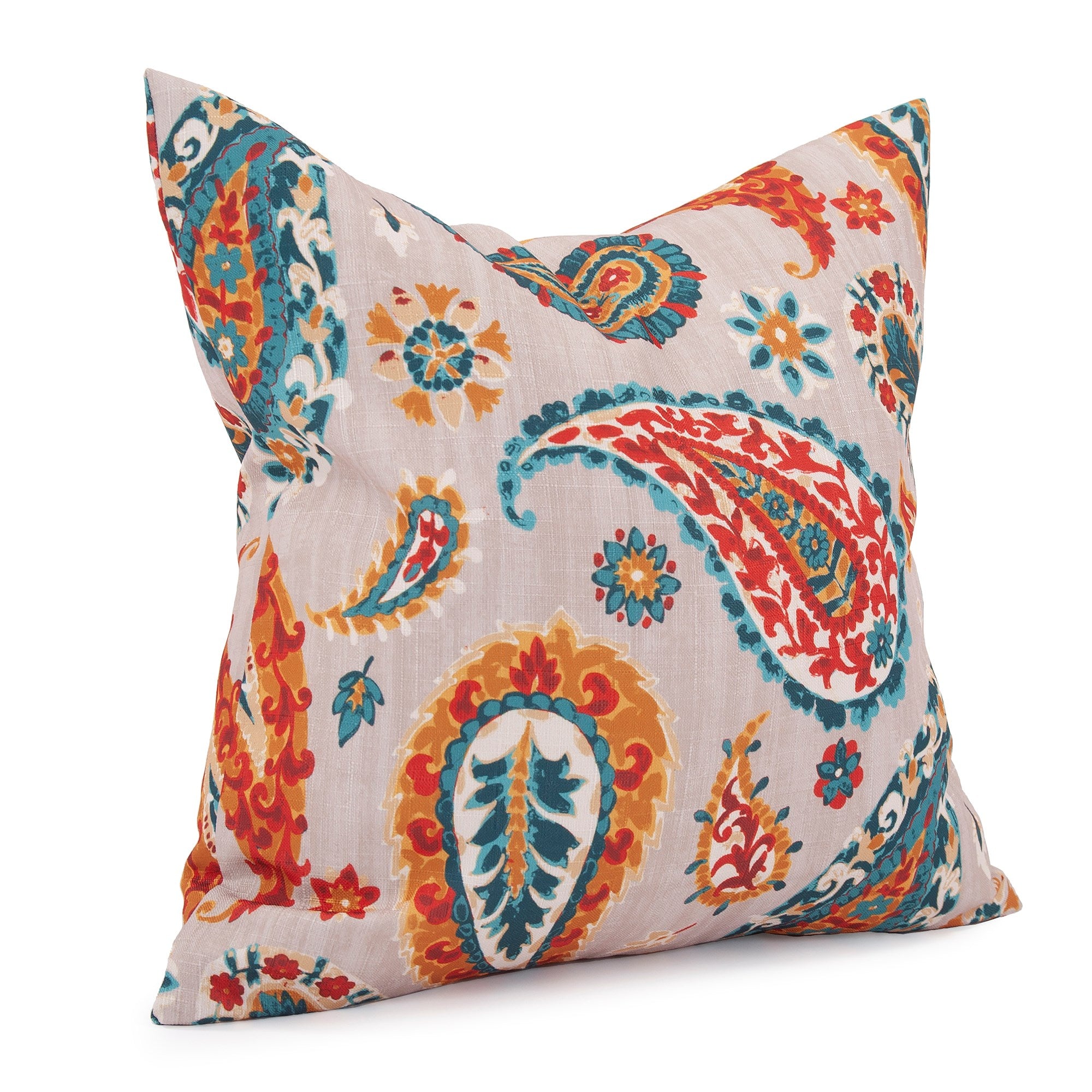 Boteh Turquoise Down Pillow- 20" x 20"