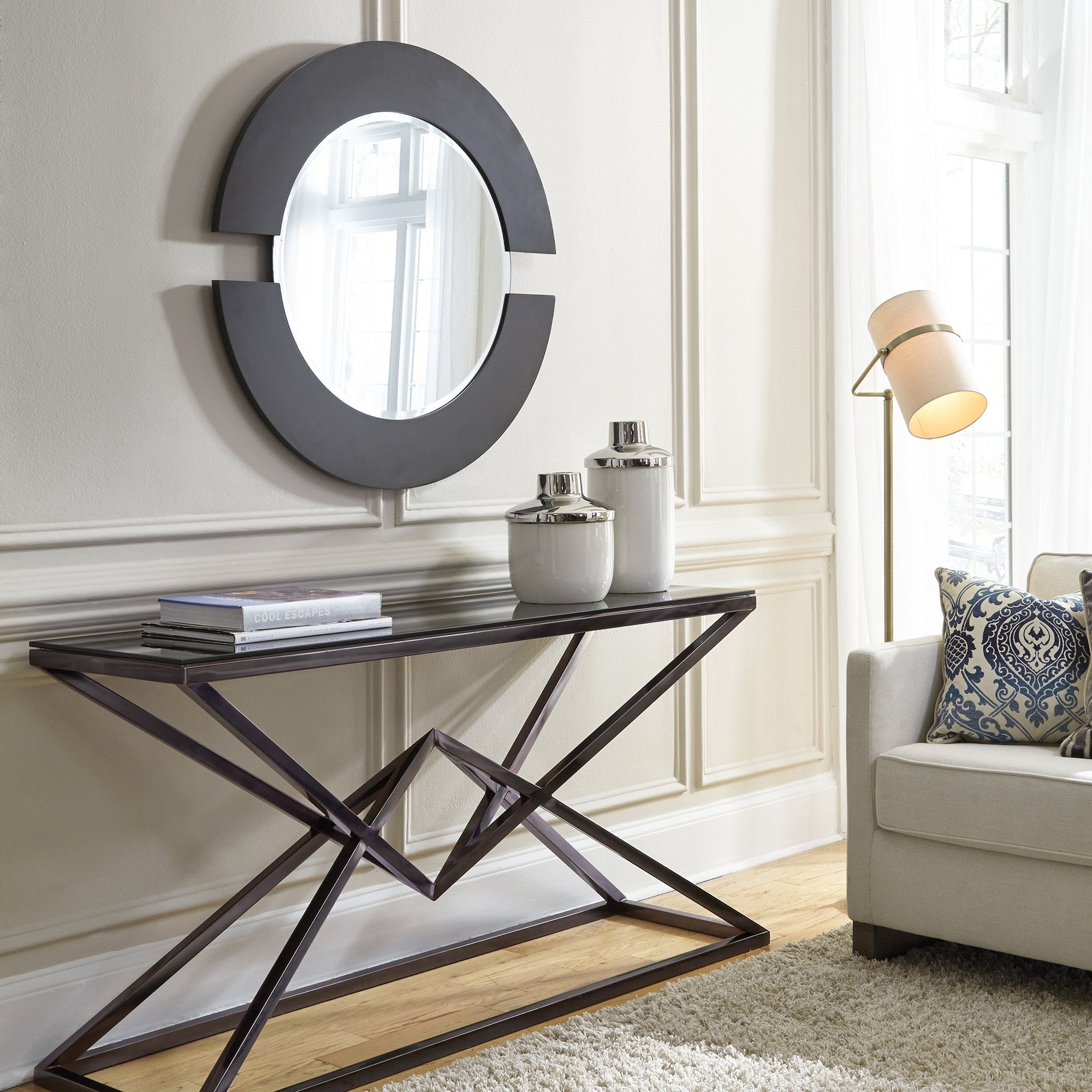 Damask Indigo Down Pillow- 20" x 20"