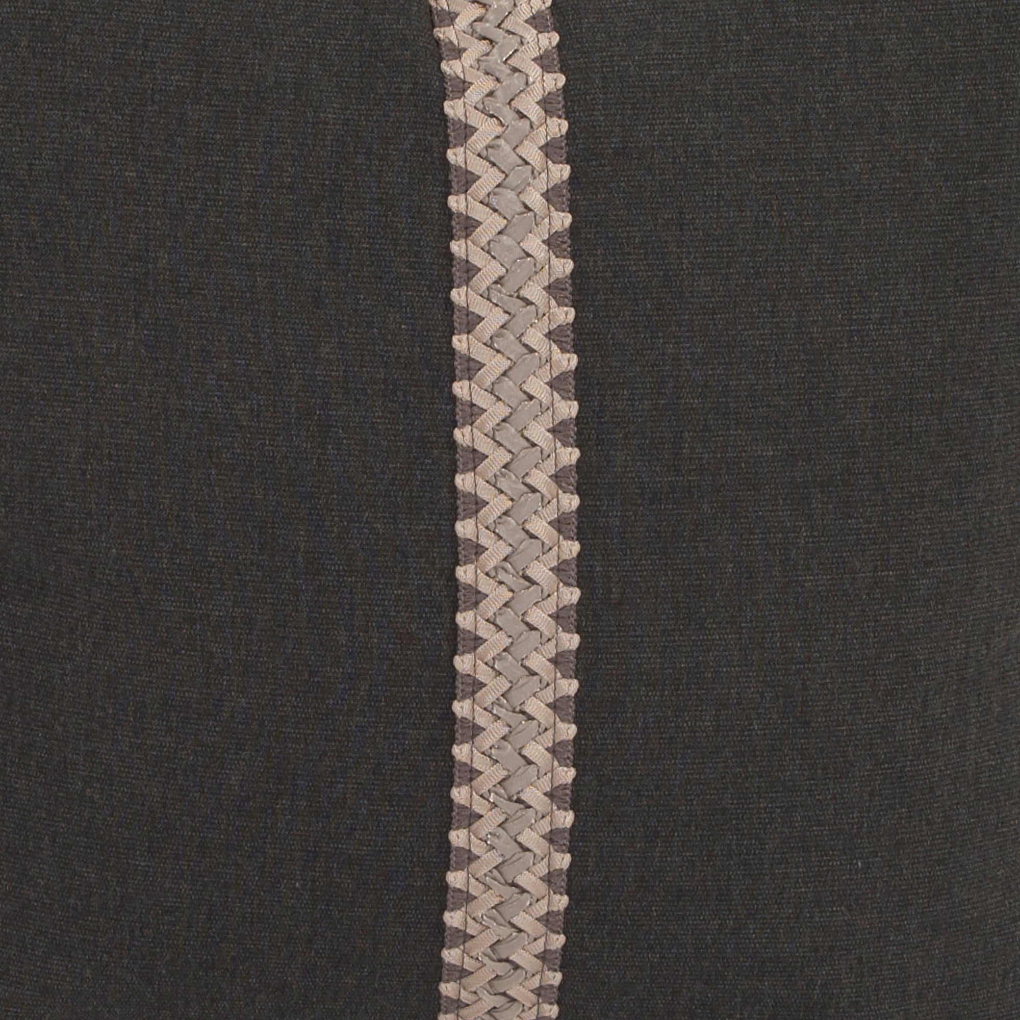 Seascape Charcoal with Deco Trim Down Pillow- 20" x 20"