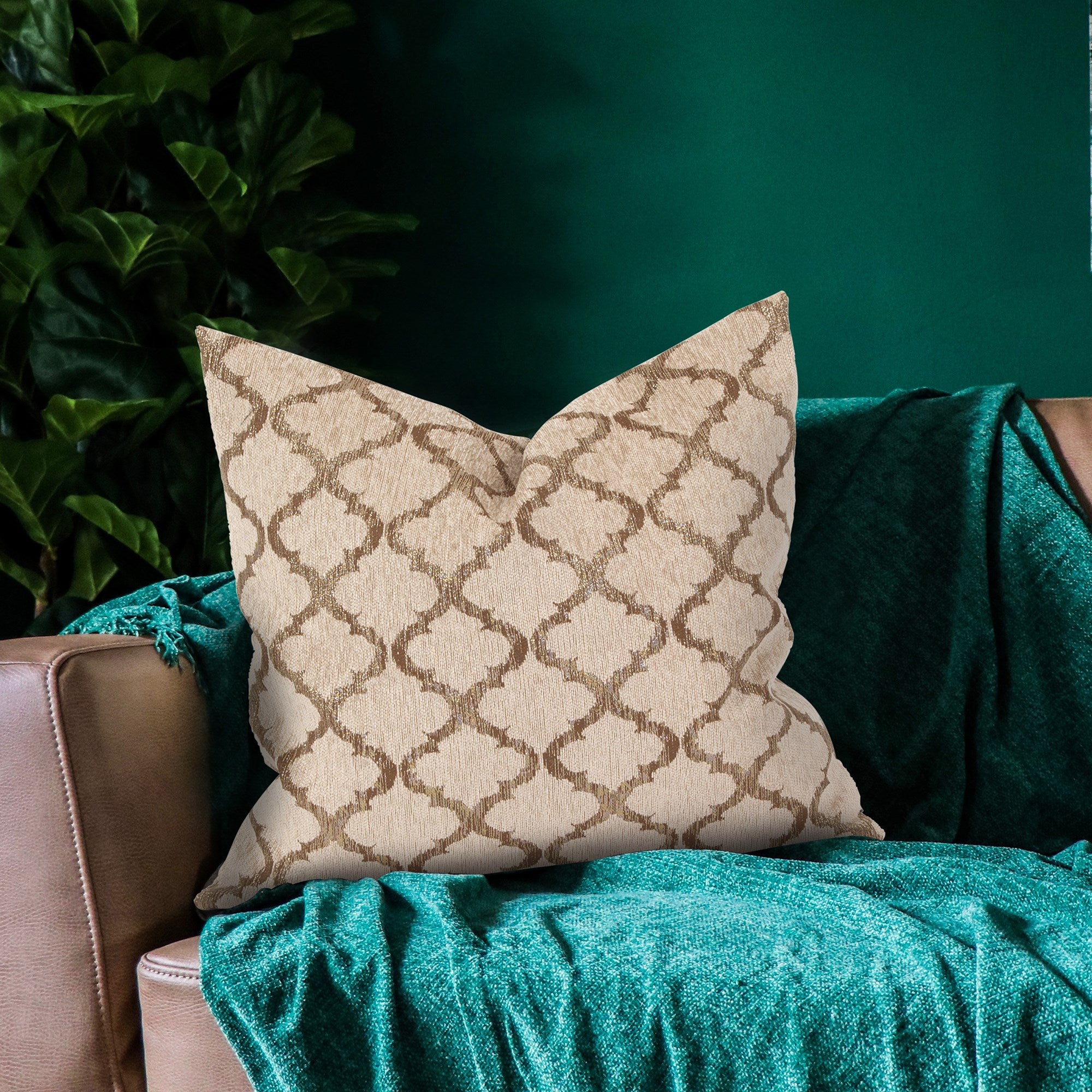 Moroccan Gold Down Pillow- 20" x 20"