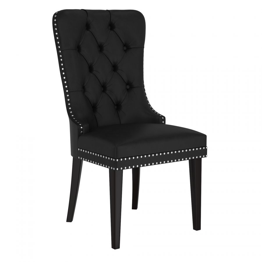 Rizzo Black Faux Leather Side Chair