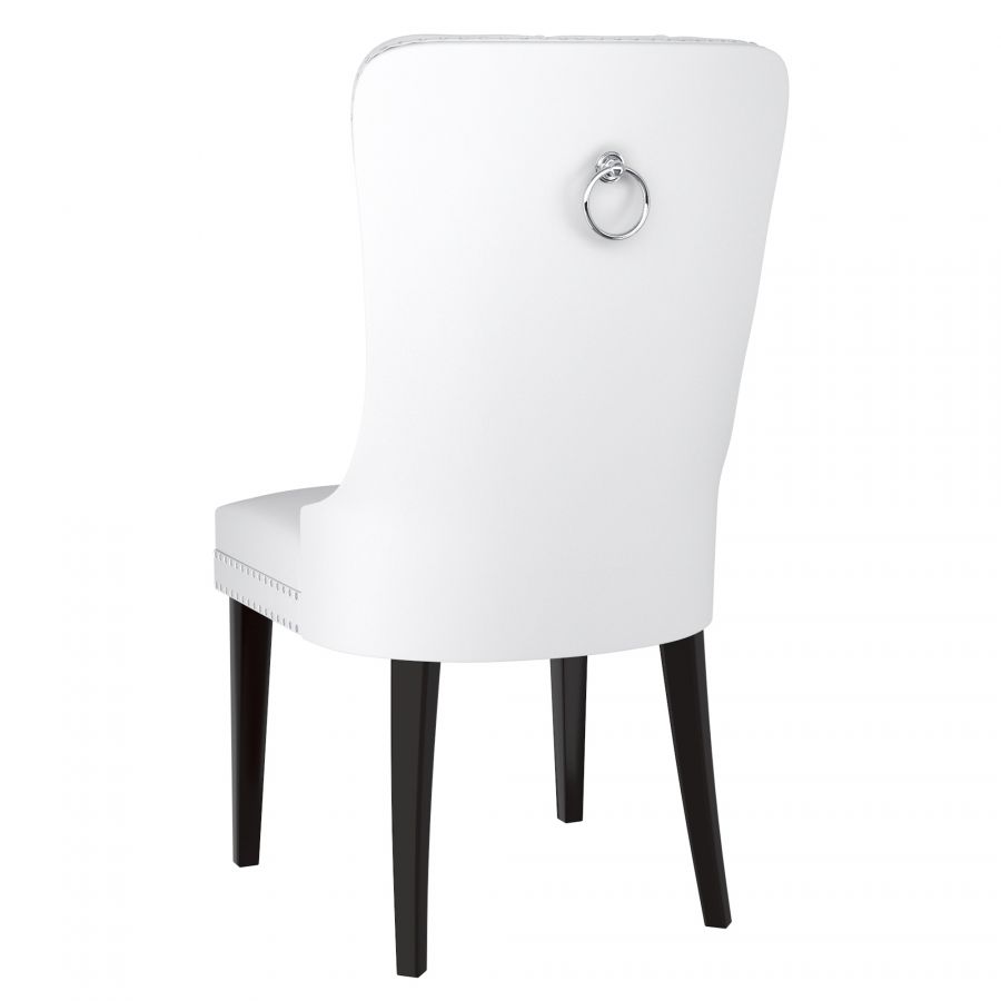Rizzo White Faux Leather Side Chair