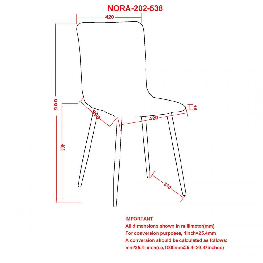 Nora Grey - Black Side Chair
