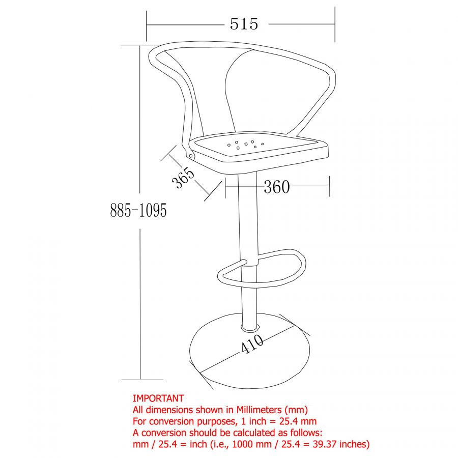 Astra Gunmetal Adjustable Stool