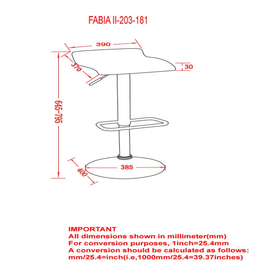 Fabia II Grey Air Lift Stool