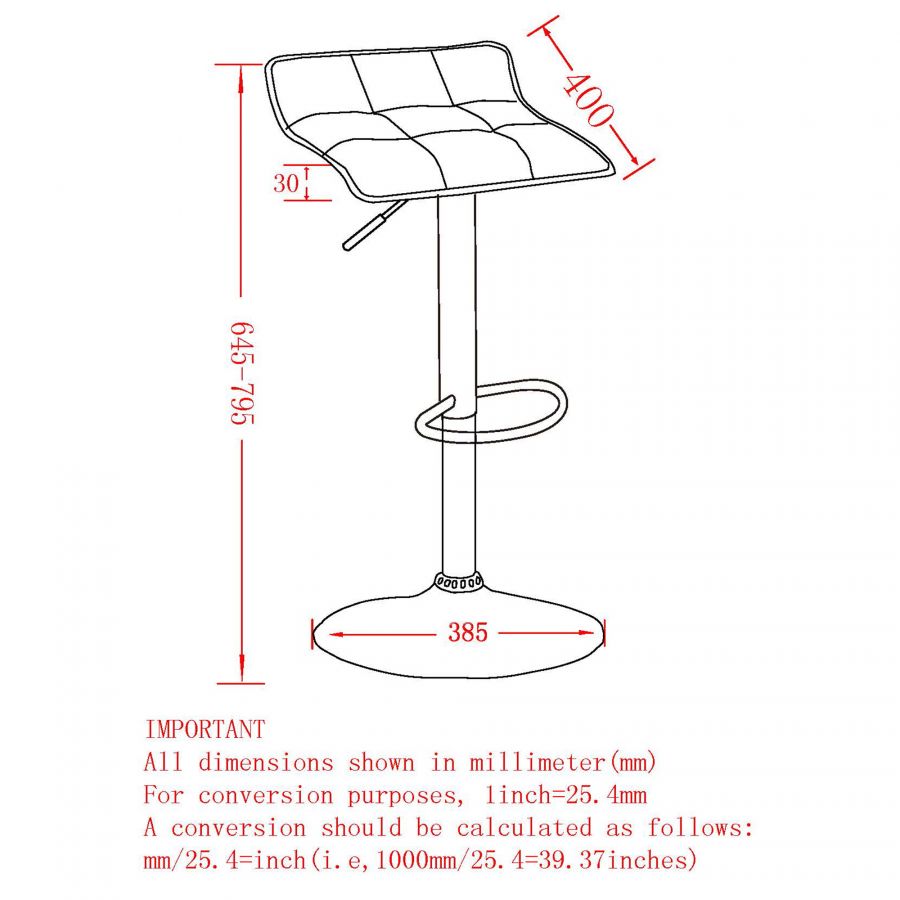 Comet Black Air Lift Stool