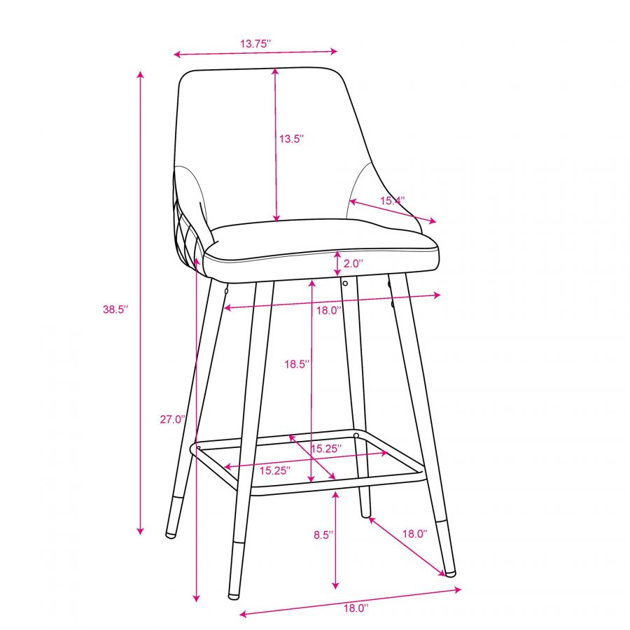 Roxanne Blue Counter Stool