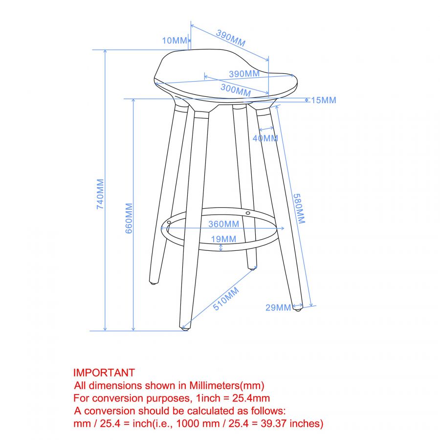 Trex Black Counter Stool