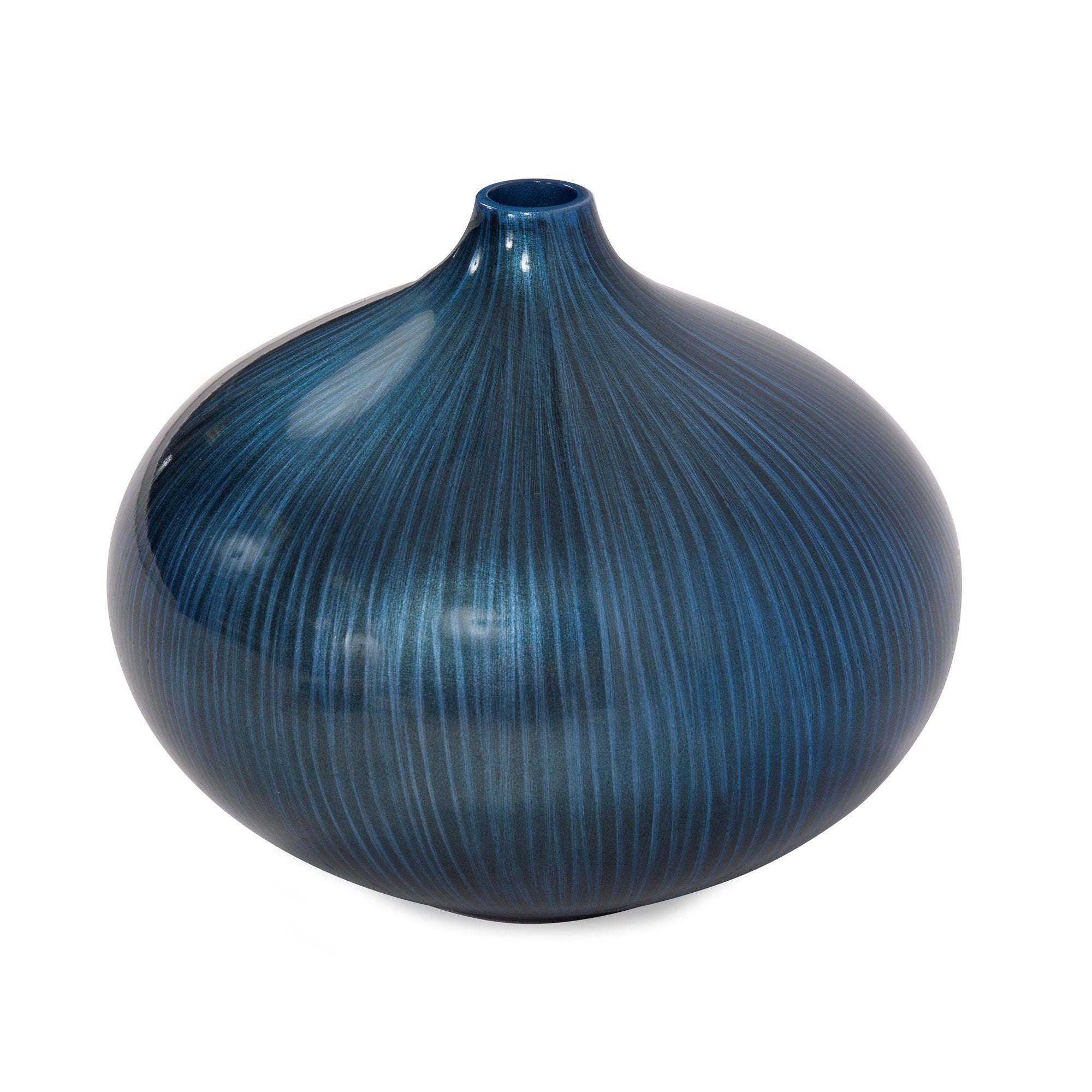 Arctic Blue Lacquered Wood Vase