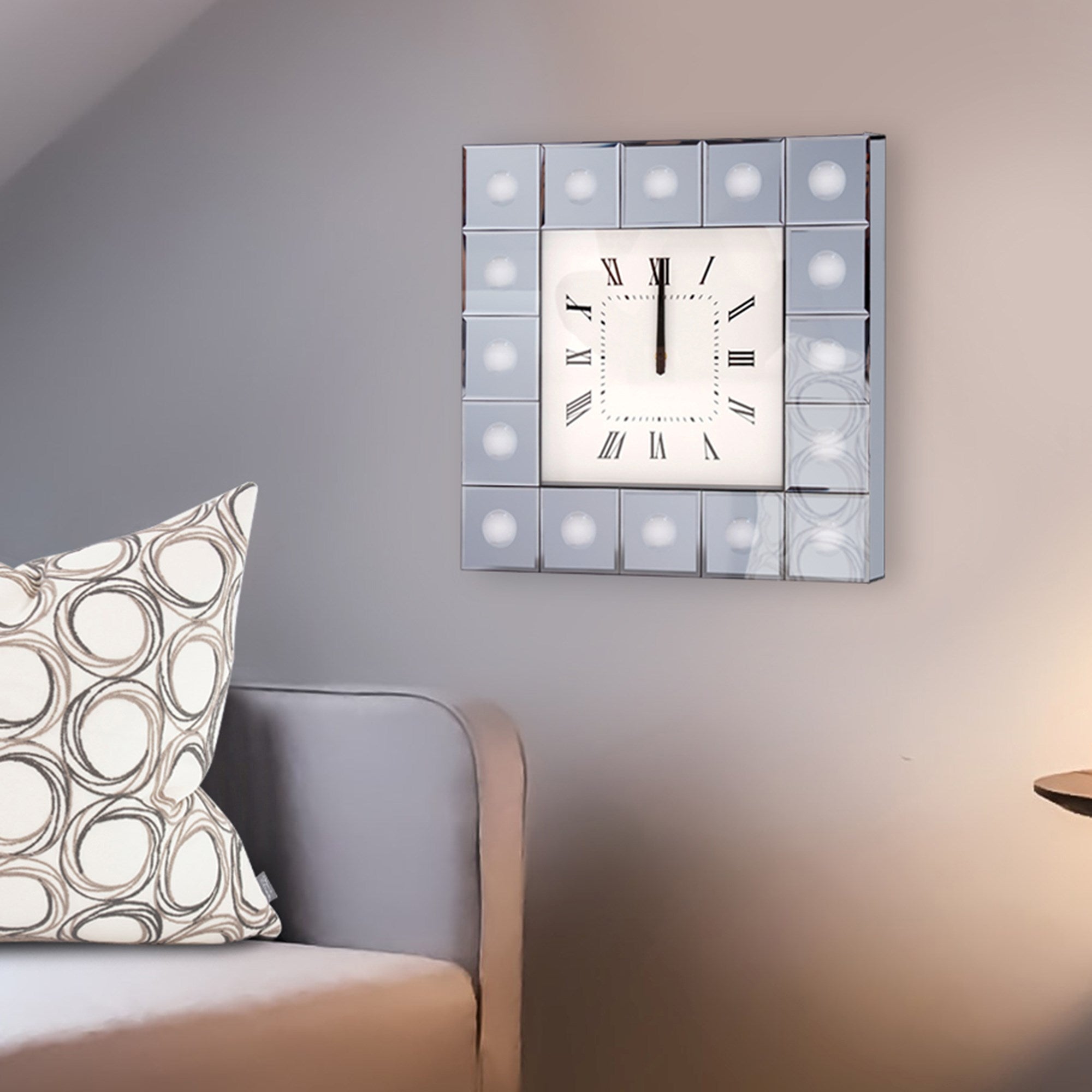 Grigio Mirrored Wall Clock