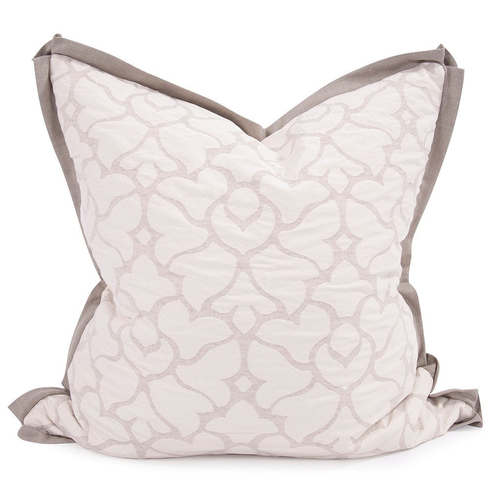 Fleurs Linen Down Pillow- 24" x 24"