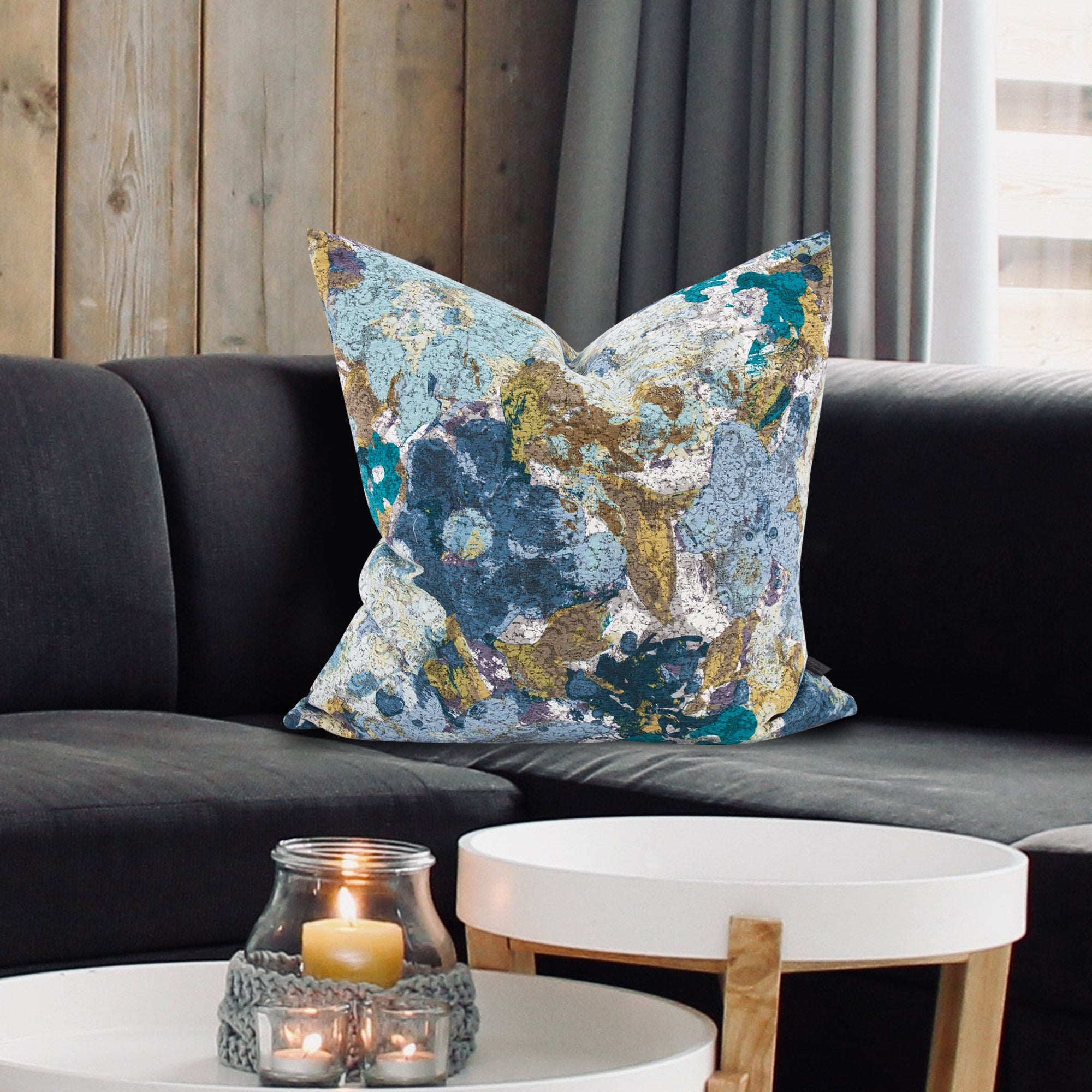 Stanton Turquoise Poly Pillow- 24" x 24"