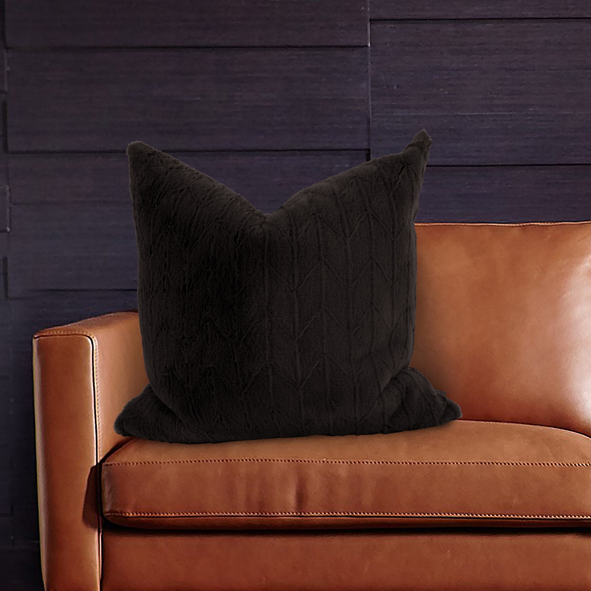 Angora Ebony Down Pillow- 24" x 24"