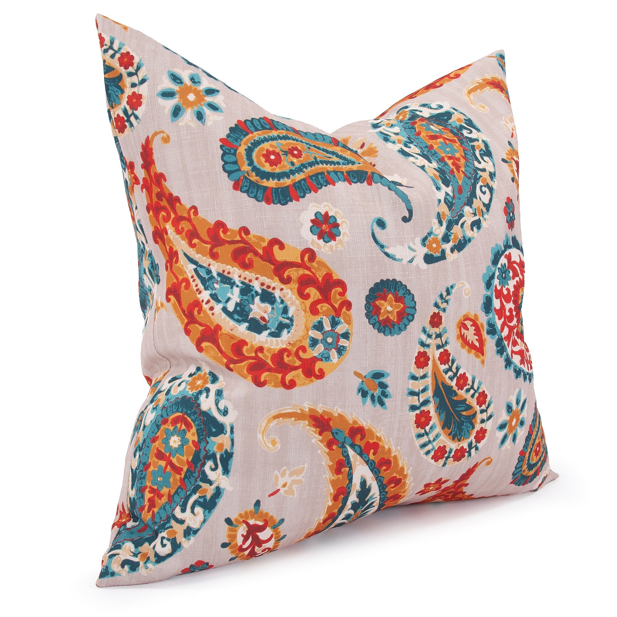 Boteh Turquoise Down Pillow- 24" x 24"
