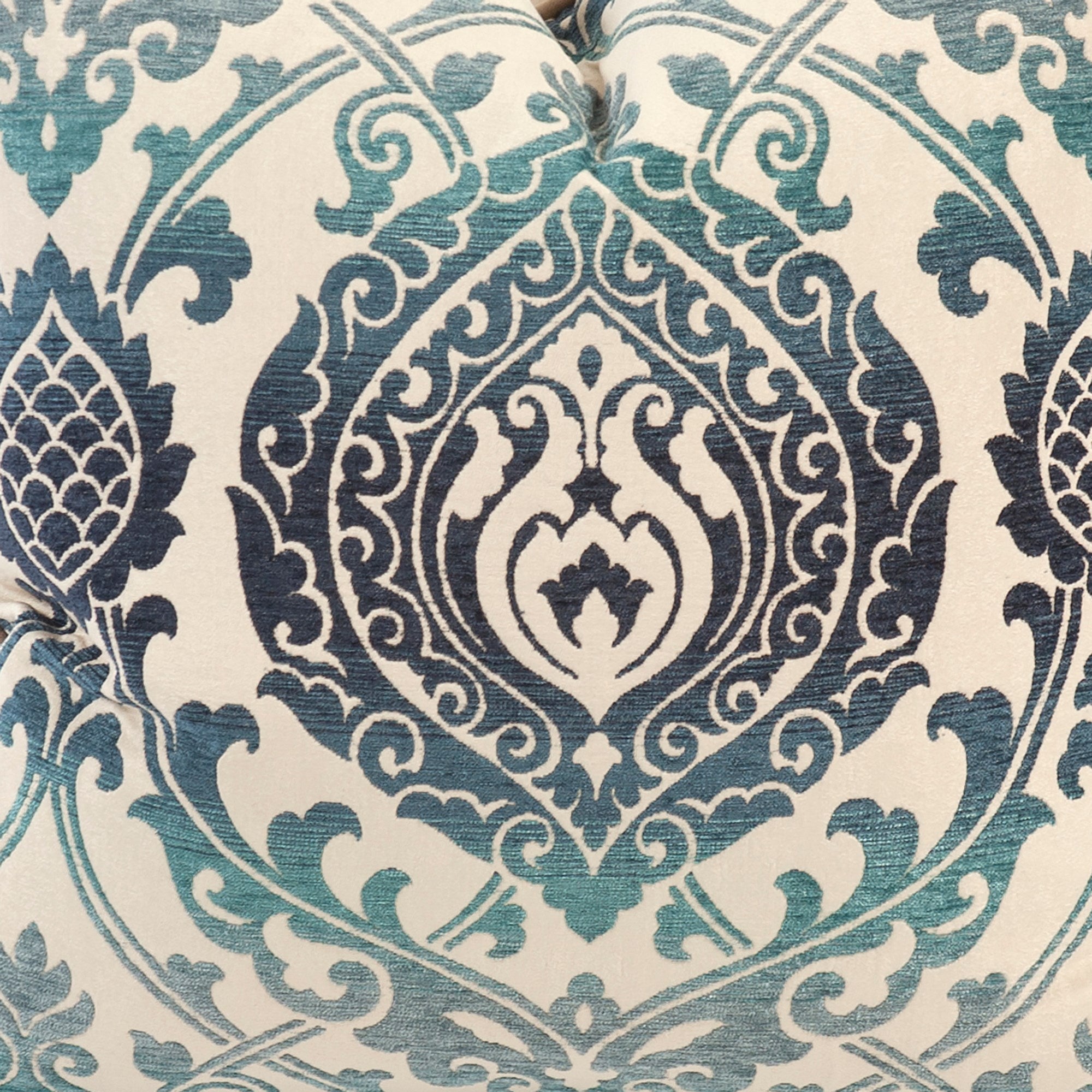 Damask Indigo Down Pillow- 24" x 24"