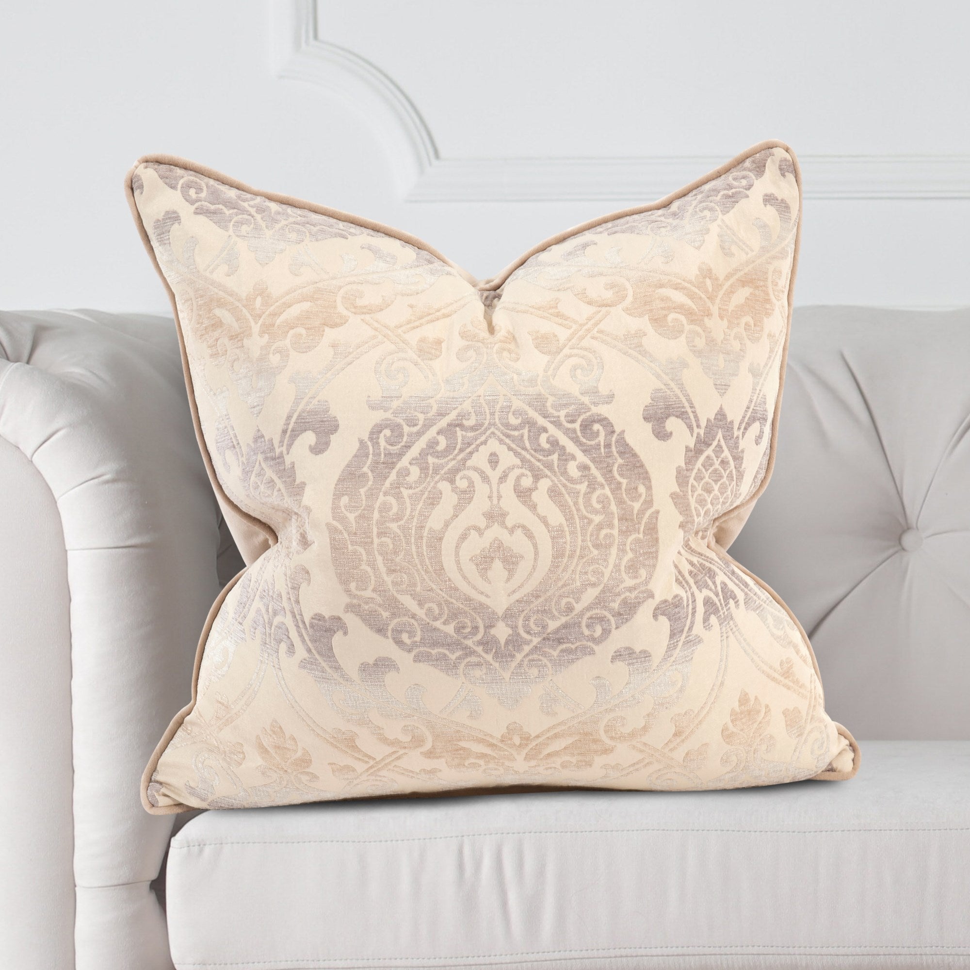 Damask Sand Down Pillow- 24" x 24"