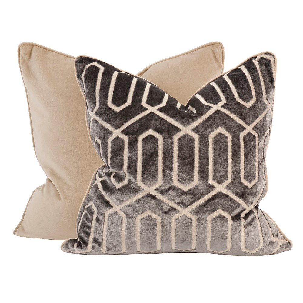 Mirage Pewter Down Pillow- 24" x 24"