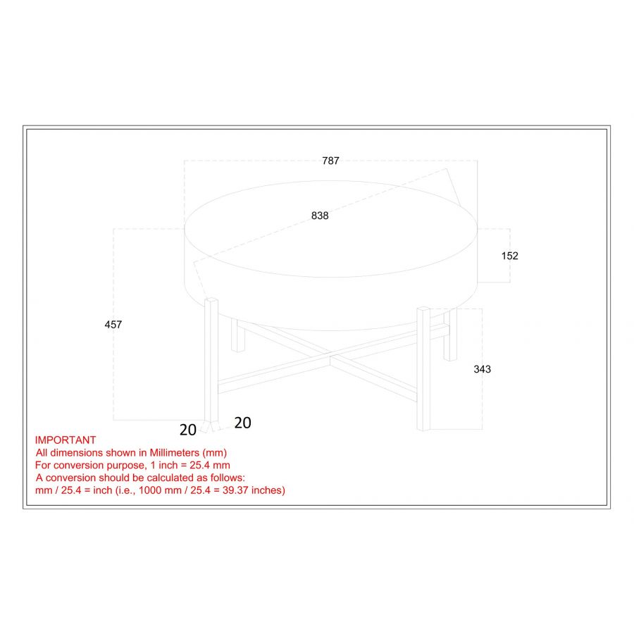Blox Grey Round Coffee Table
