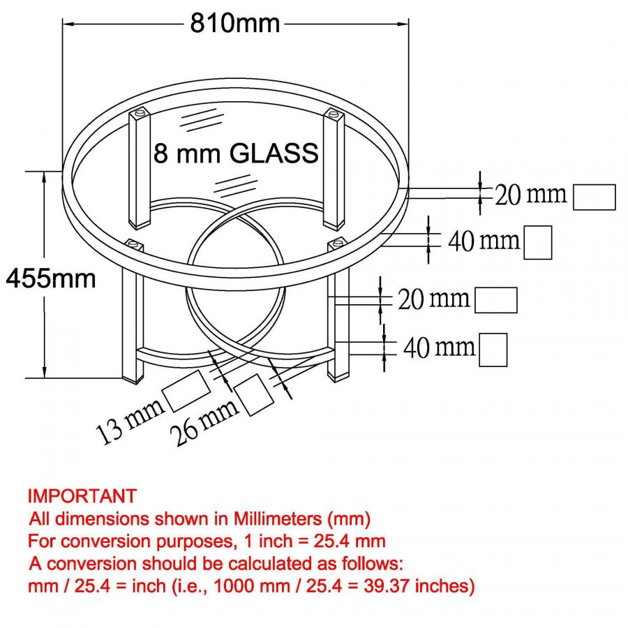 Strata Chrome Coffee Table