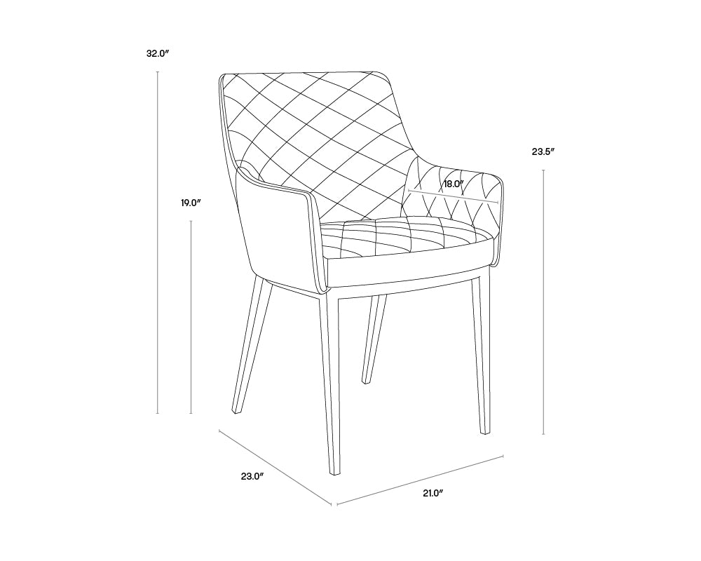 Chase Dining Armchair - Grey