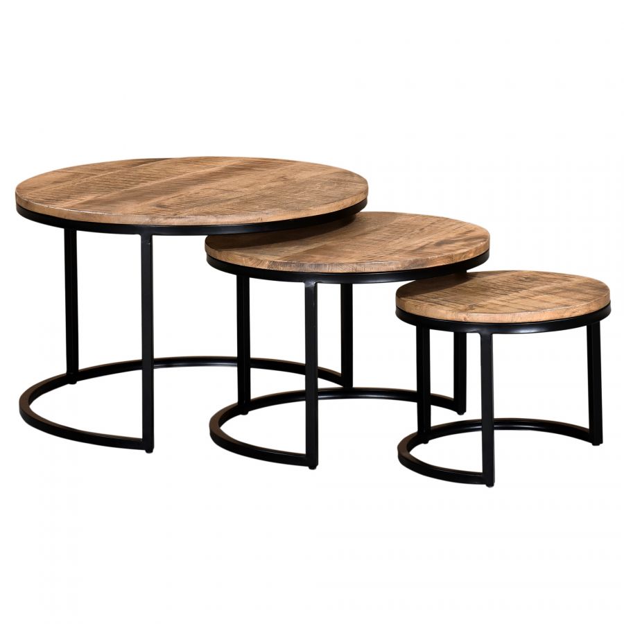 Darsh 3pc Washed Grey Coffee Table