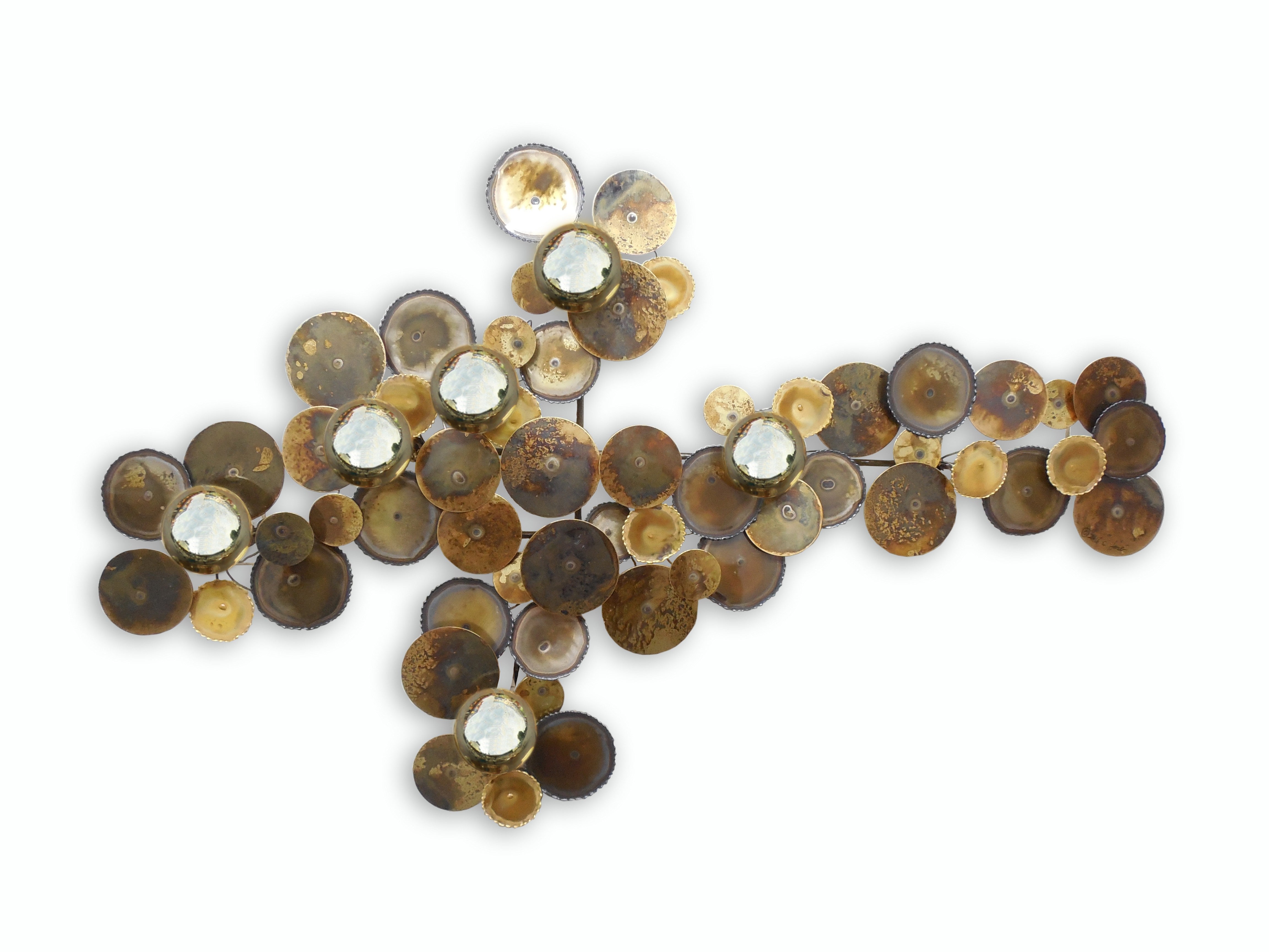 Raindrops Small Brass Wall Art