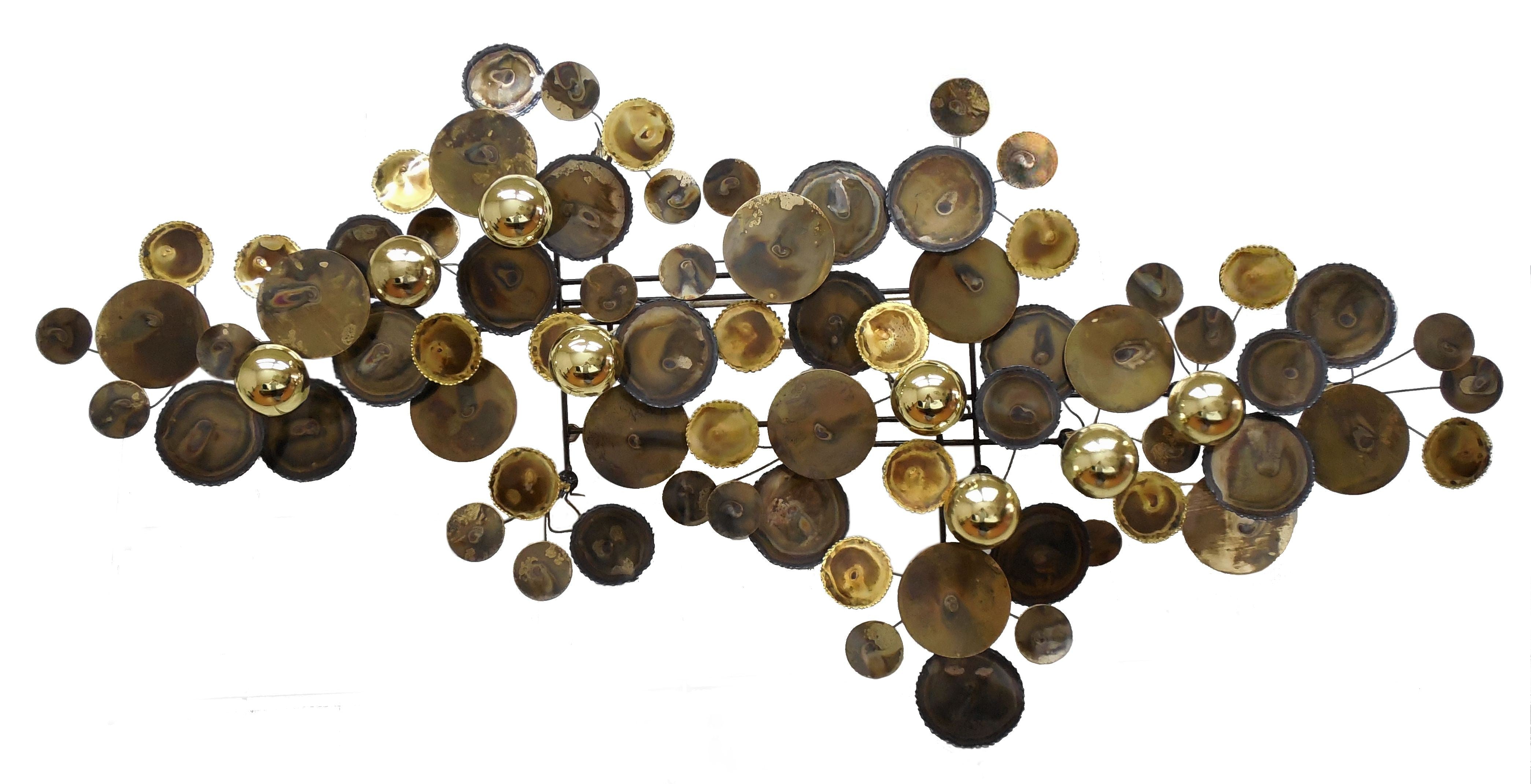 Raindrops Medium - Brass Wall Art
