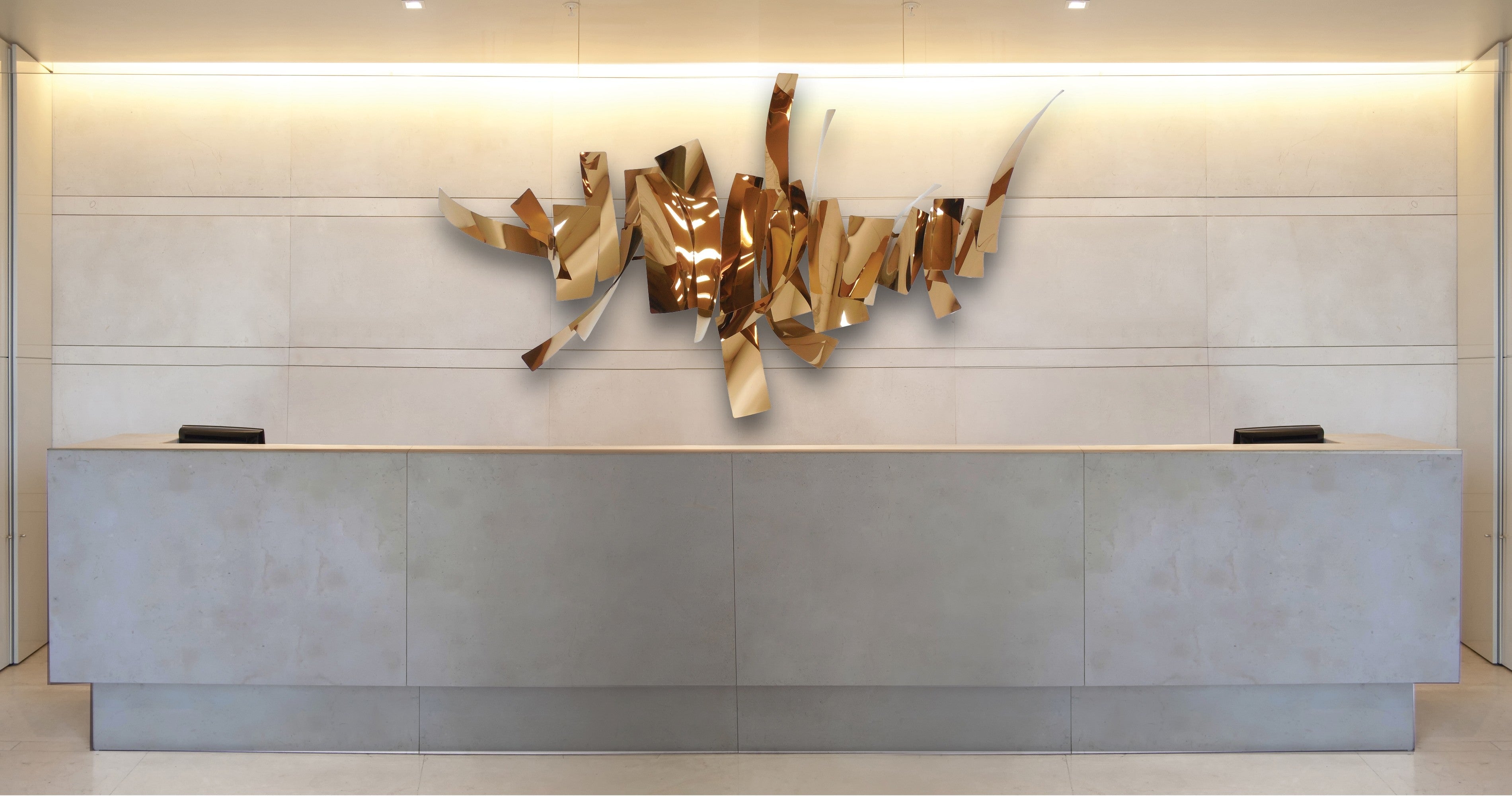 Rock Crevice - Rose Gold Wall Art