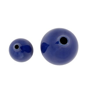 Cobalt Blue Glaze Ceramic Vases - Set of 2