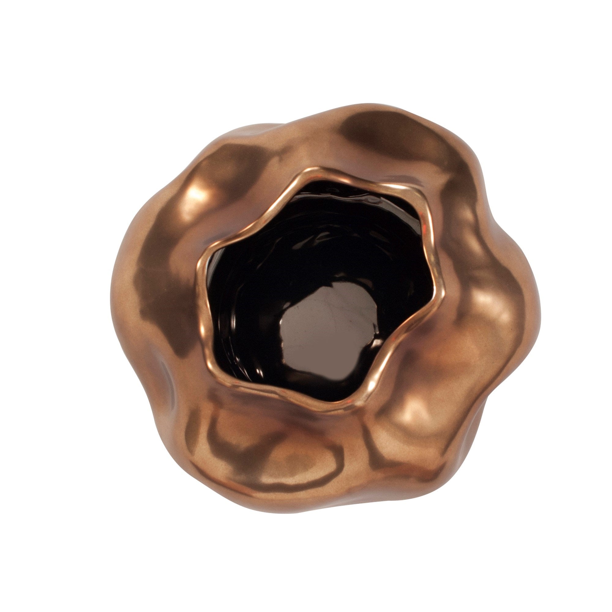 Matte Bronze Abstract Ceramic Vase, Small