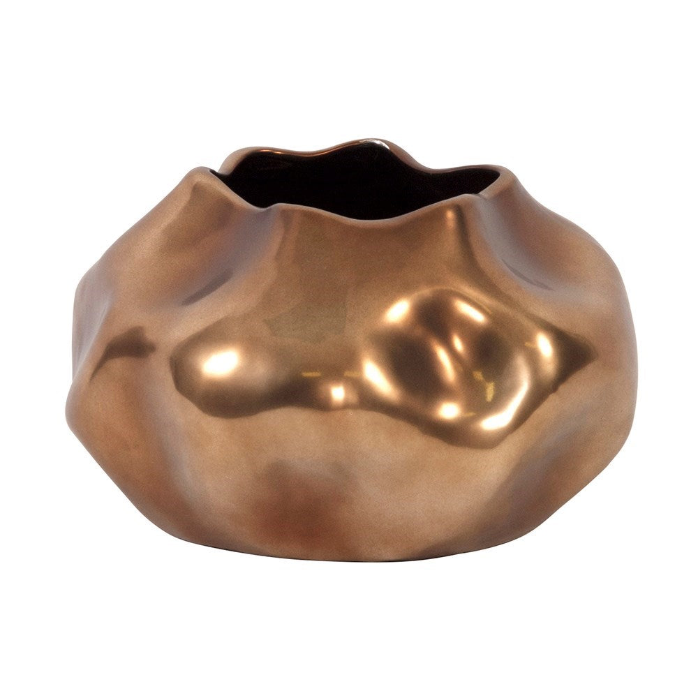 Matte Bronze Abstract Ceramic Vase, Small