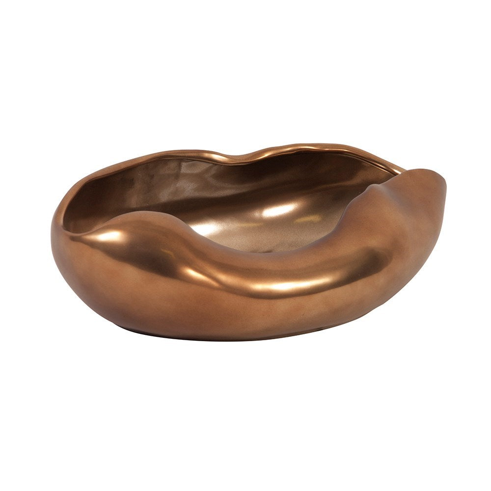 Matte Bronze Abstract Ceramic Bowl