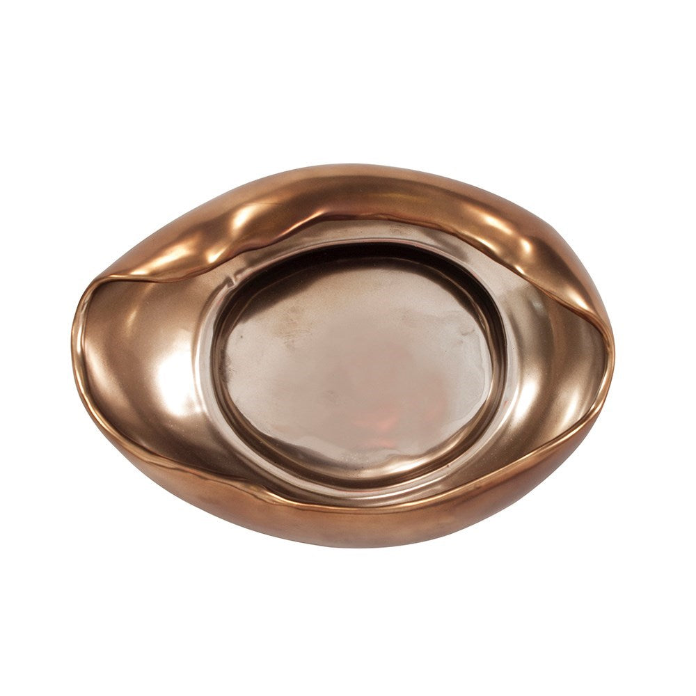 Matte Bronze Abstract Ceramic Bowl