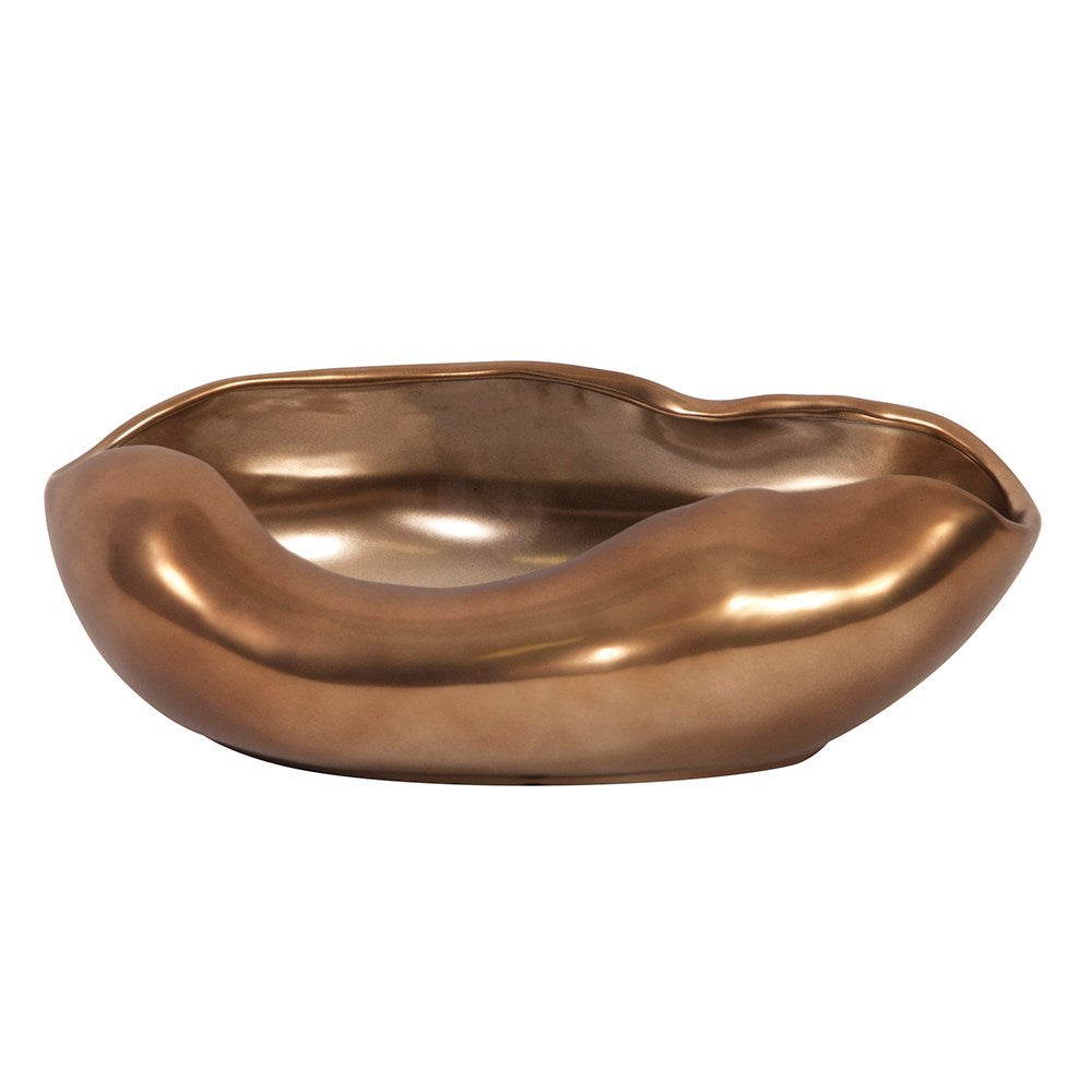 Matte Bronze Abstract Ceramic Bowl