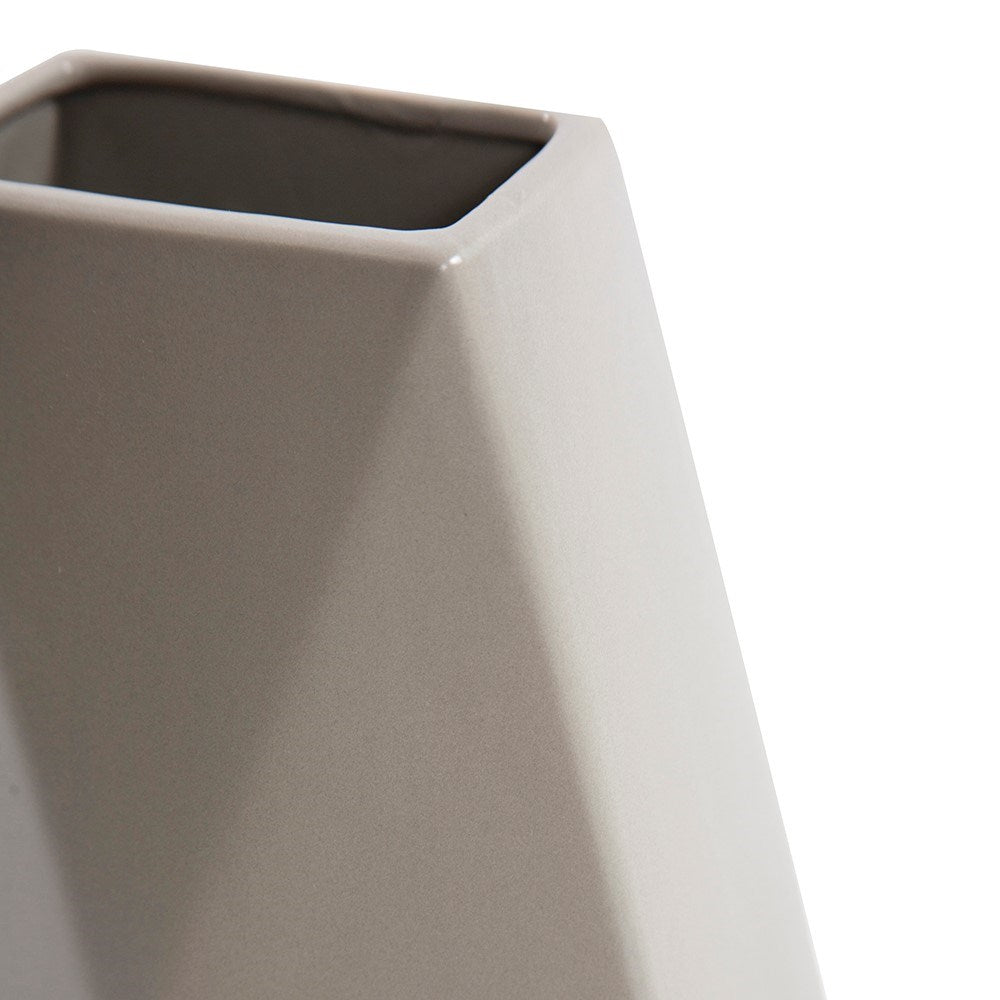 Geo Matte Stone Ceramic Vase, Medium