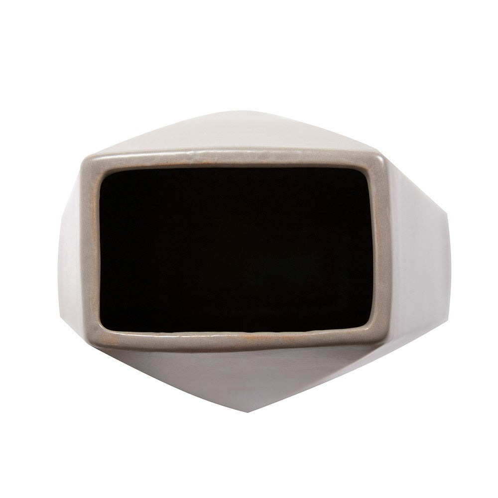Geo Matte Stone Ceramic Vase, Medium