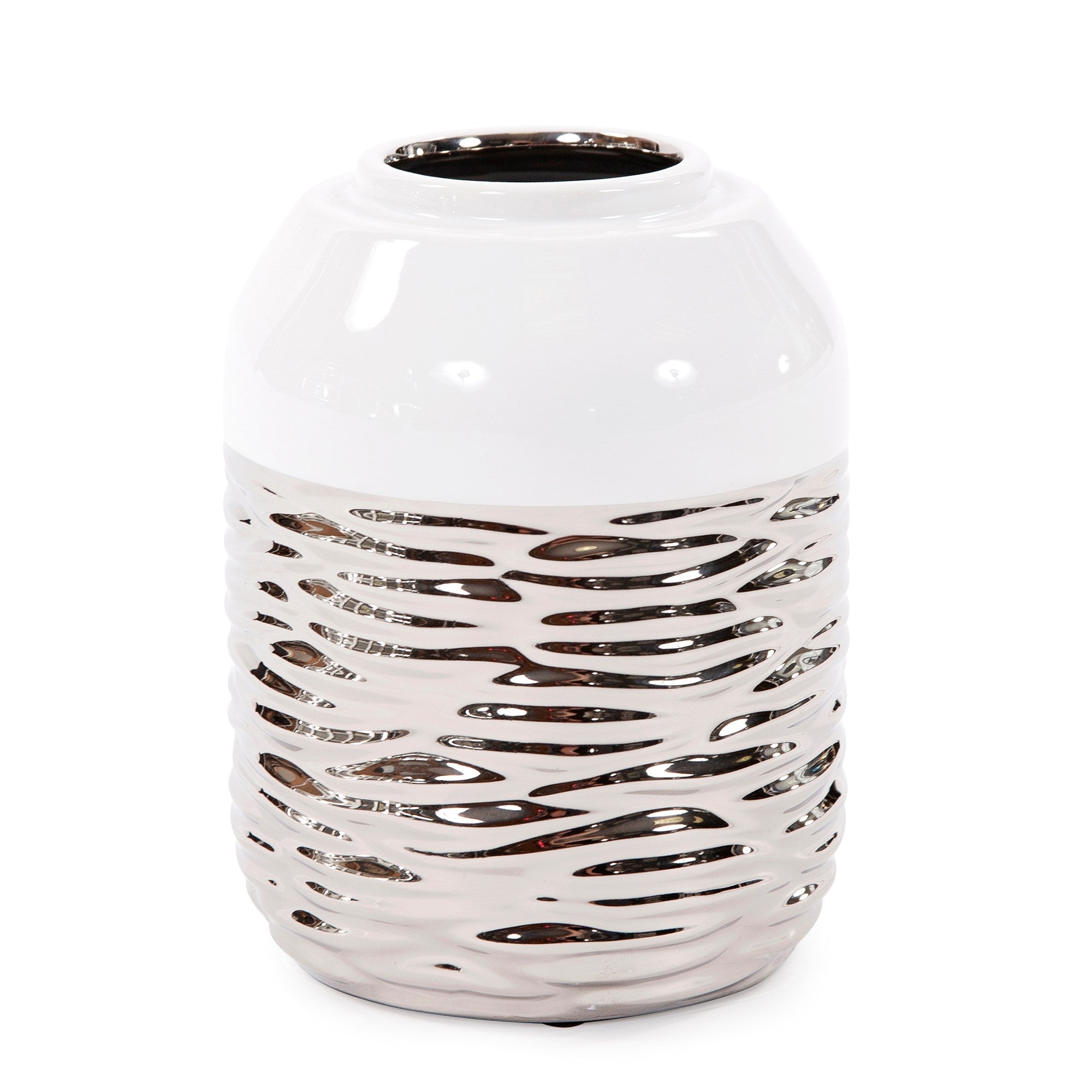 Two Toned Silver Vase, Large