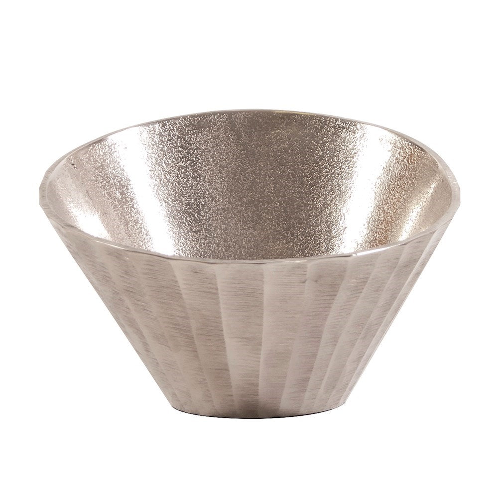 Silver Chiseled Metal Bowl