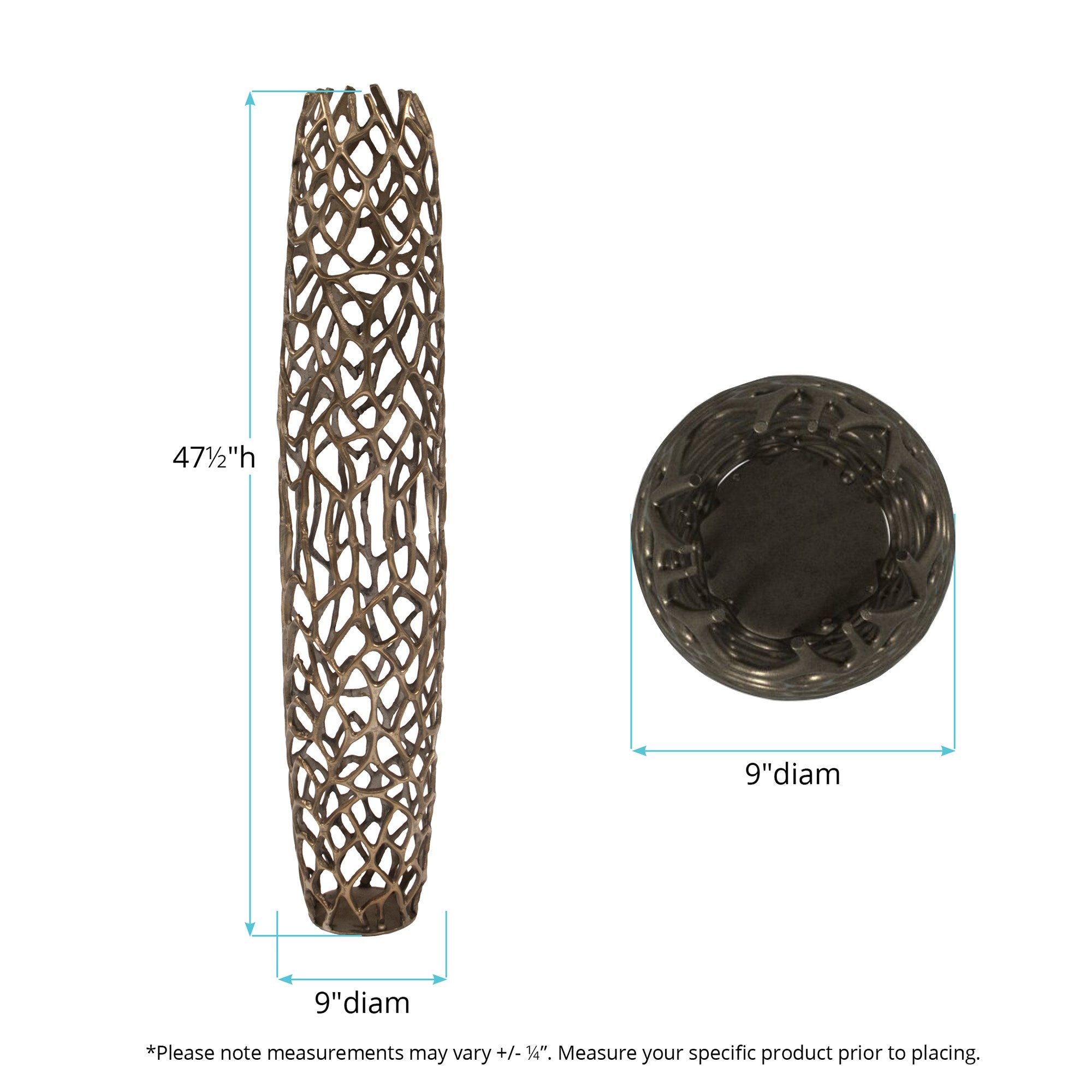 Bronze Aluminium Branch Large Vase