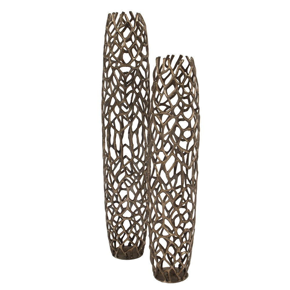 Bronze Aluminium Branch Small Vase