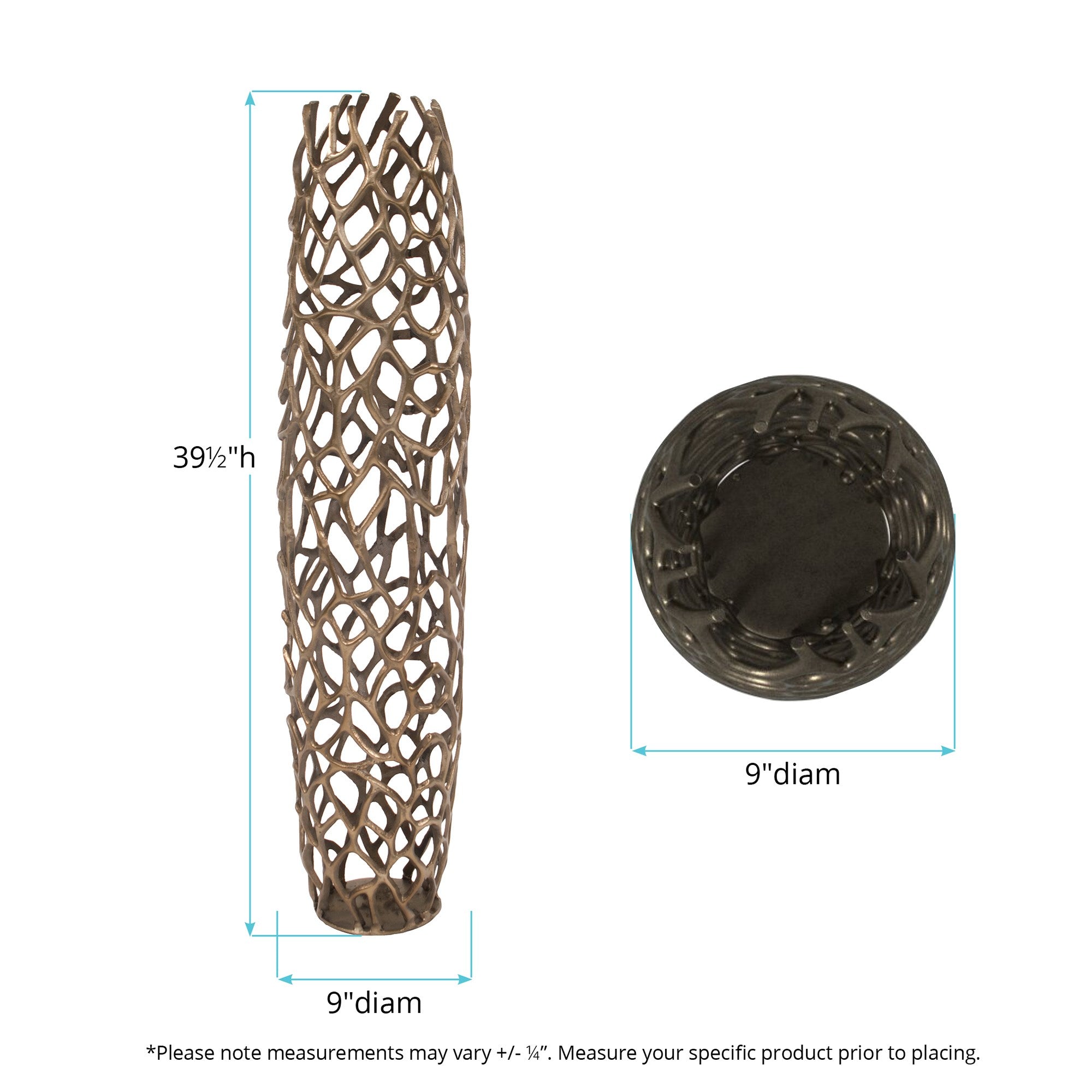 Bronze Aluminium Branch Small Vase