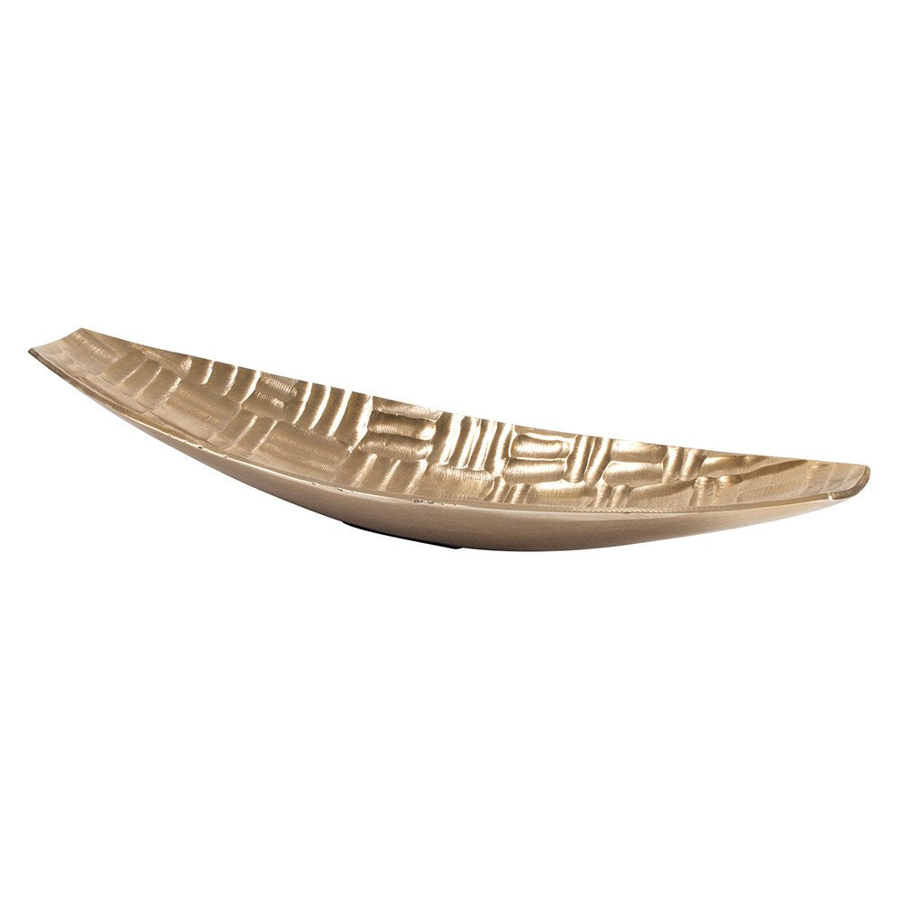 Textured Aluminum Elongated Gold Bowl, Small