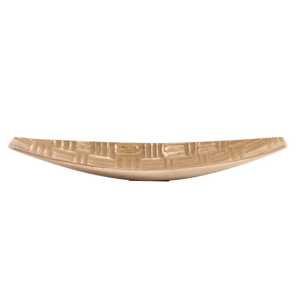 Textured Aluminum Elongated Gold Bowl, Small