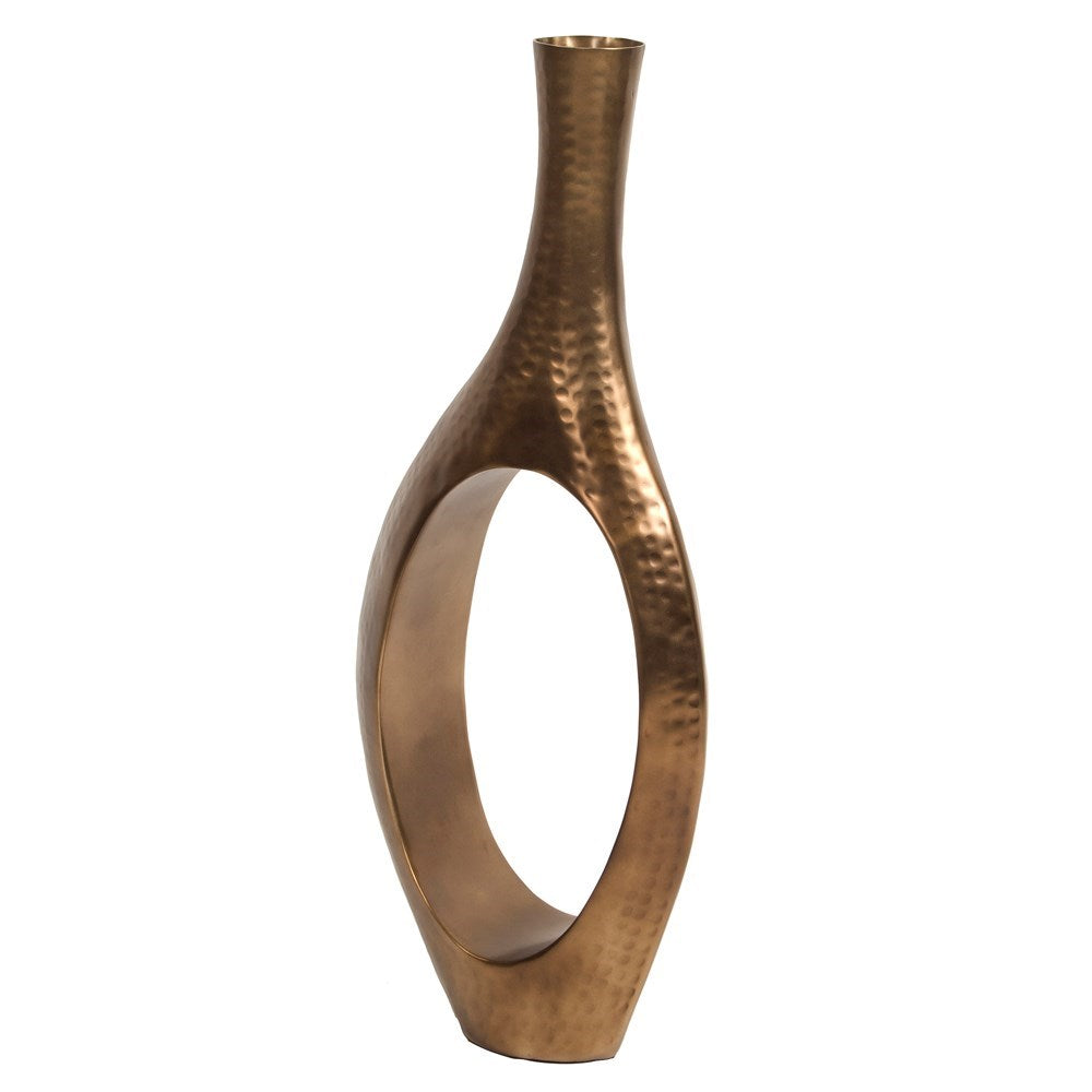 Asymmetrical Aluminum Bronze Vase - Large