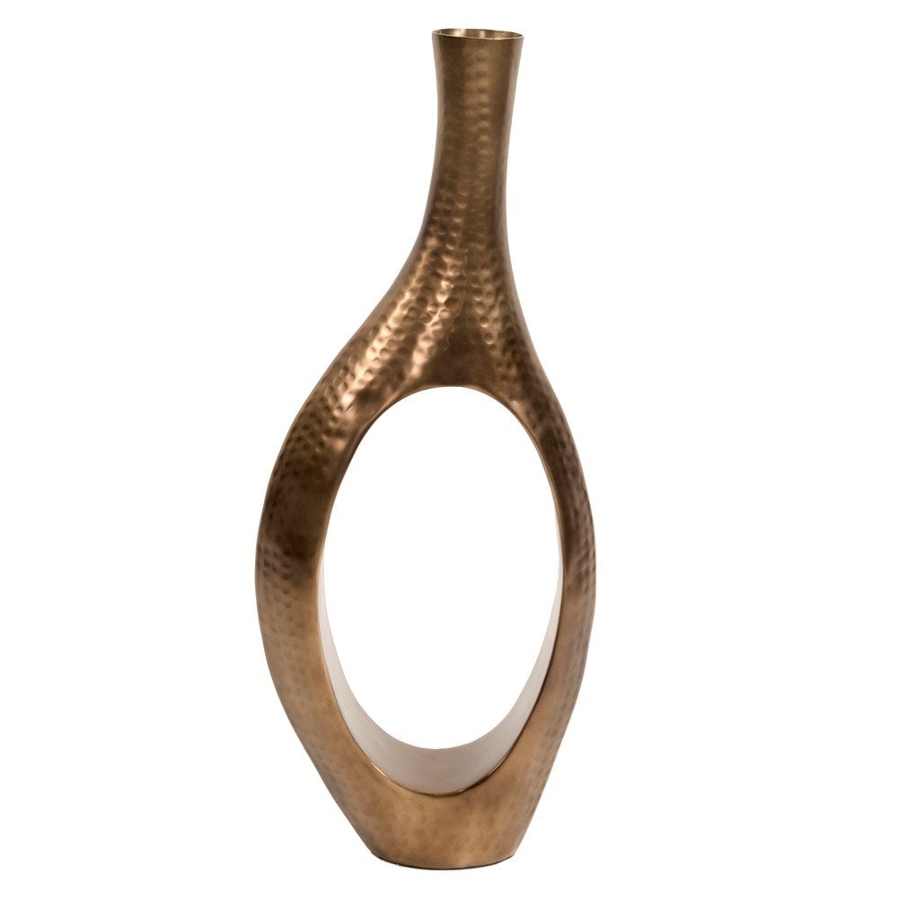 Asymmetrical Aluminum Bronze Vase - Large