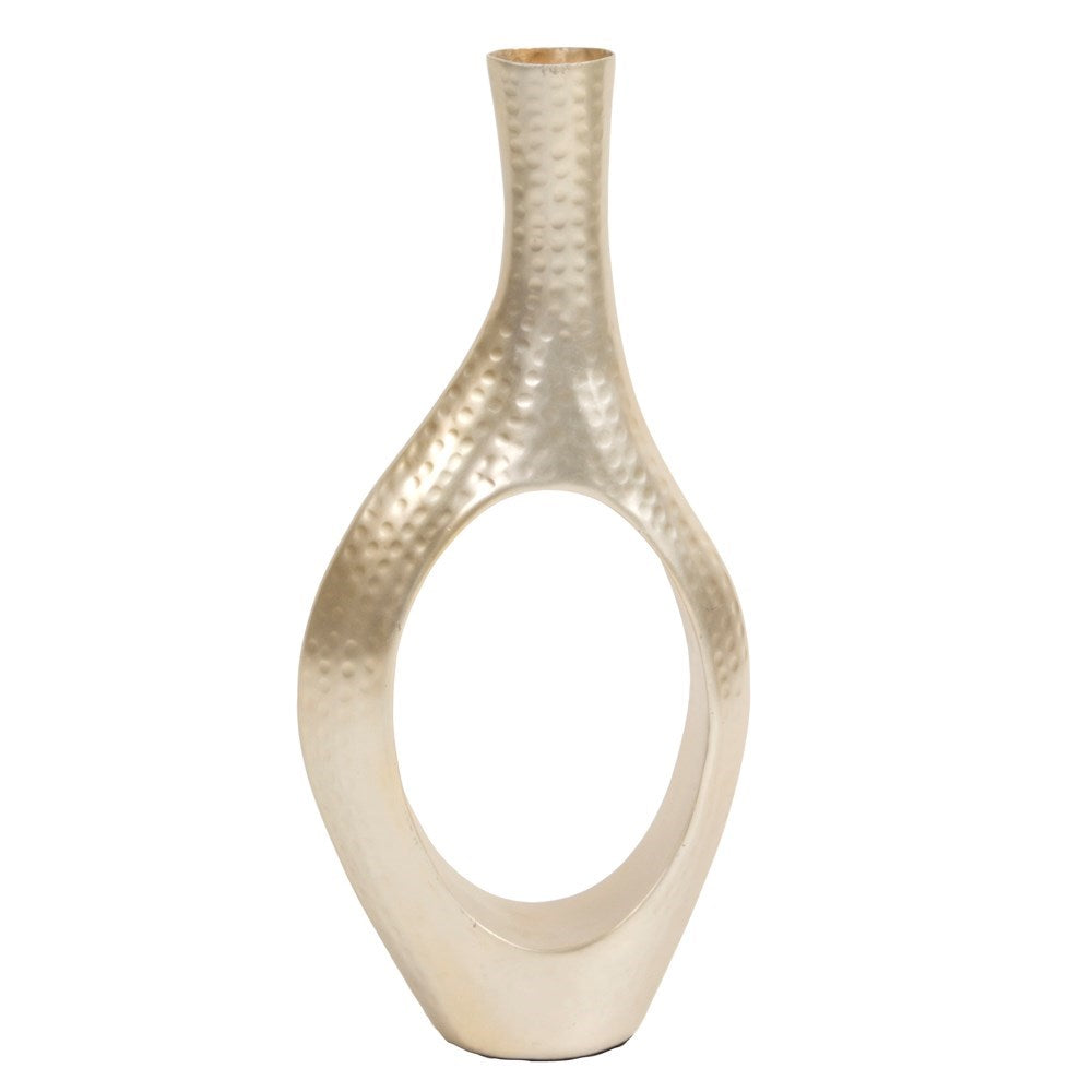 Asymmetrical Aluminum Silver Vase - Small