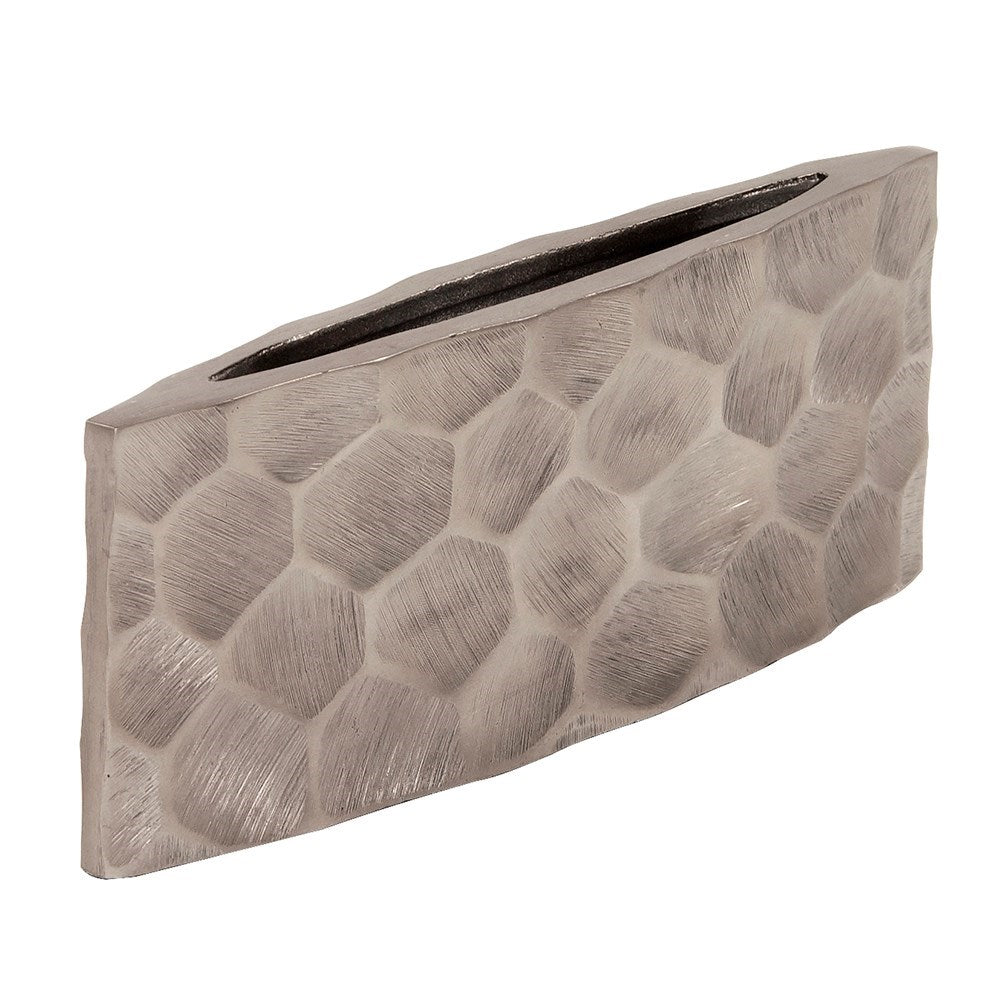 Hammered Aluminum Elongated Small Graphite Vase